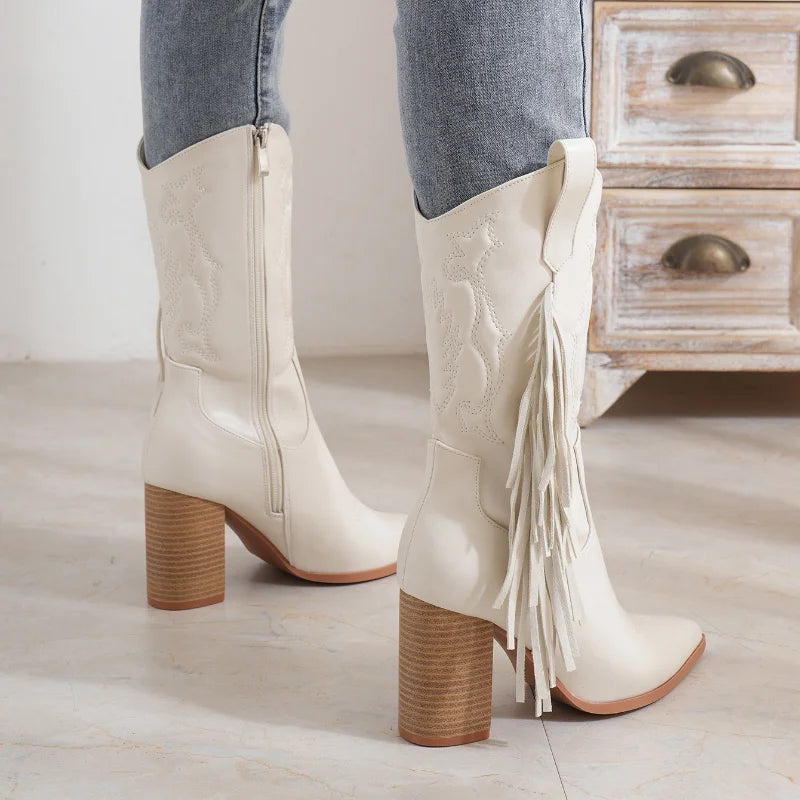 Botas Texana Feminina Branca
