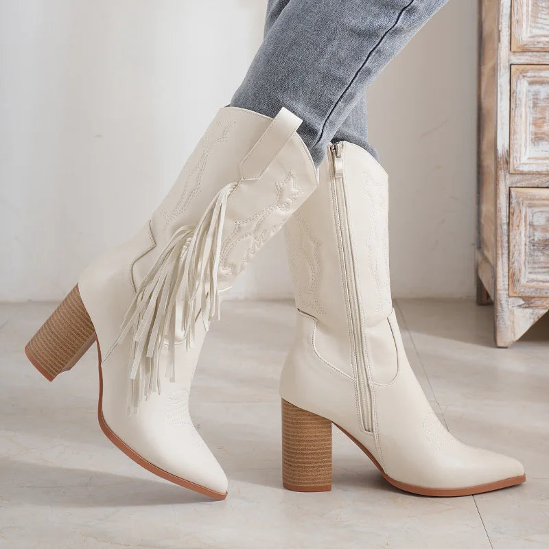 Botas Texana Feminina Branca