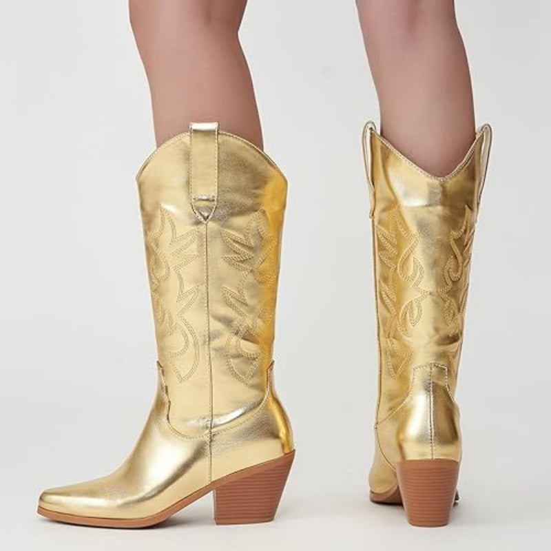 Botas Texana Feminina Dourada Austin