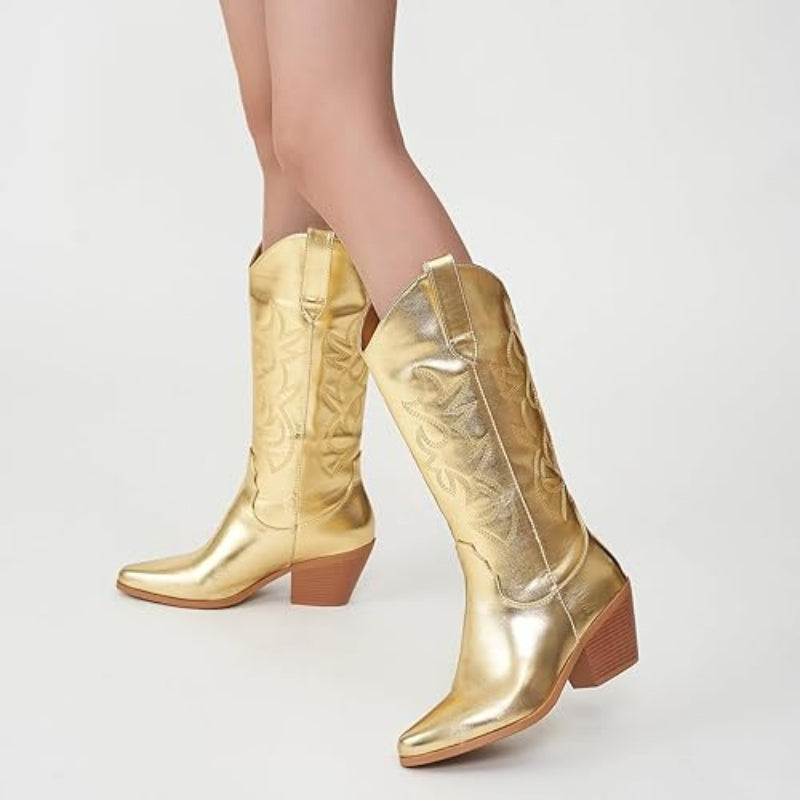 Botas Texana Feminina Dourada Austin