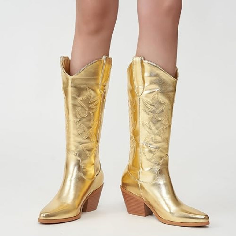 Botas Texana Feminina Dourada Austin