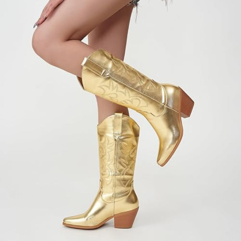 Botas Texana Feminina Dourada Austin