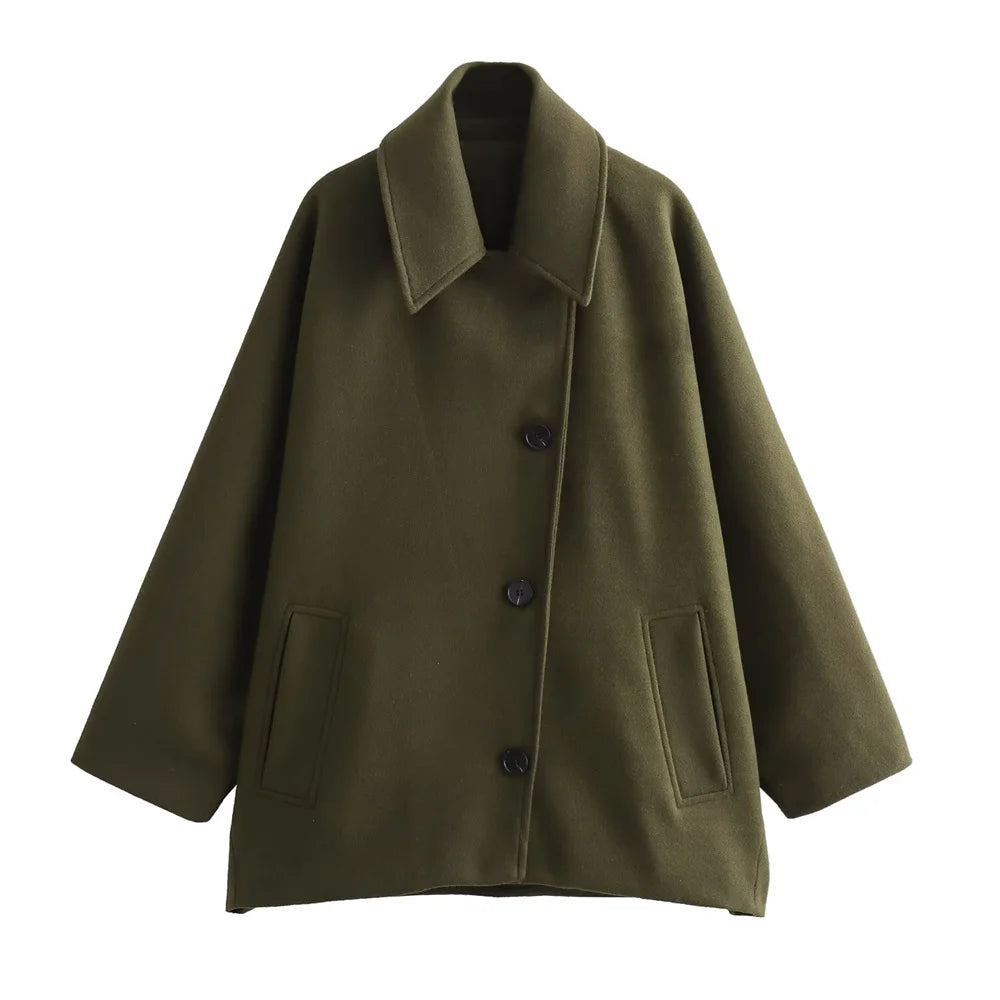 Casco Feminino de Inverno Verde Militar