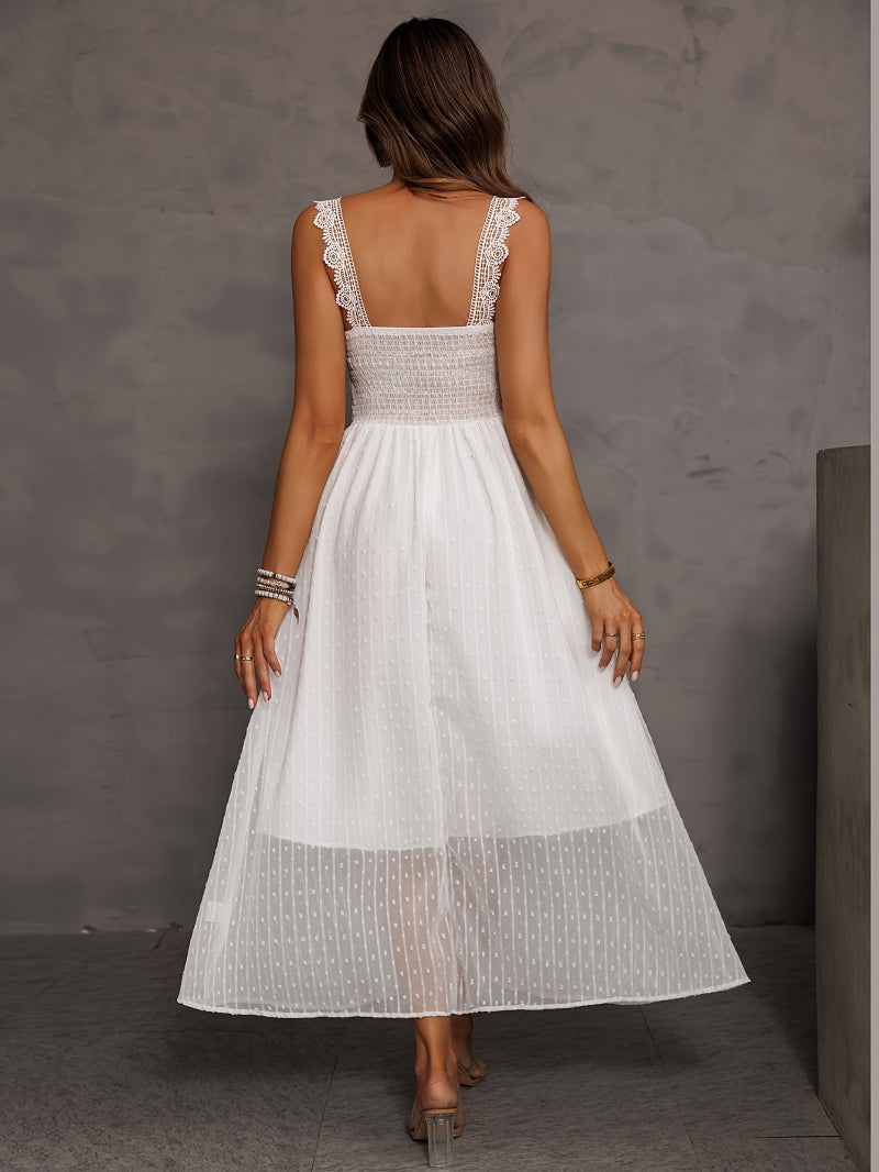 Vestido Midi Branco Elegante Buk Paris