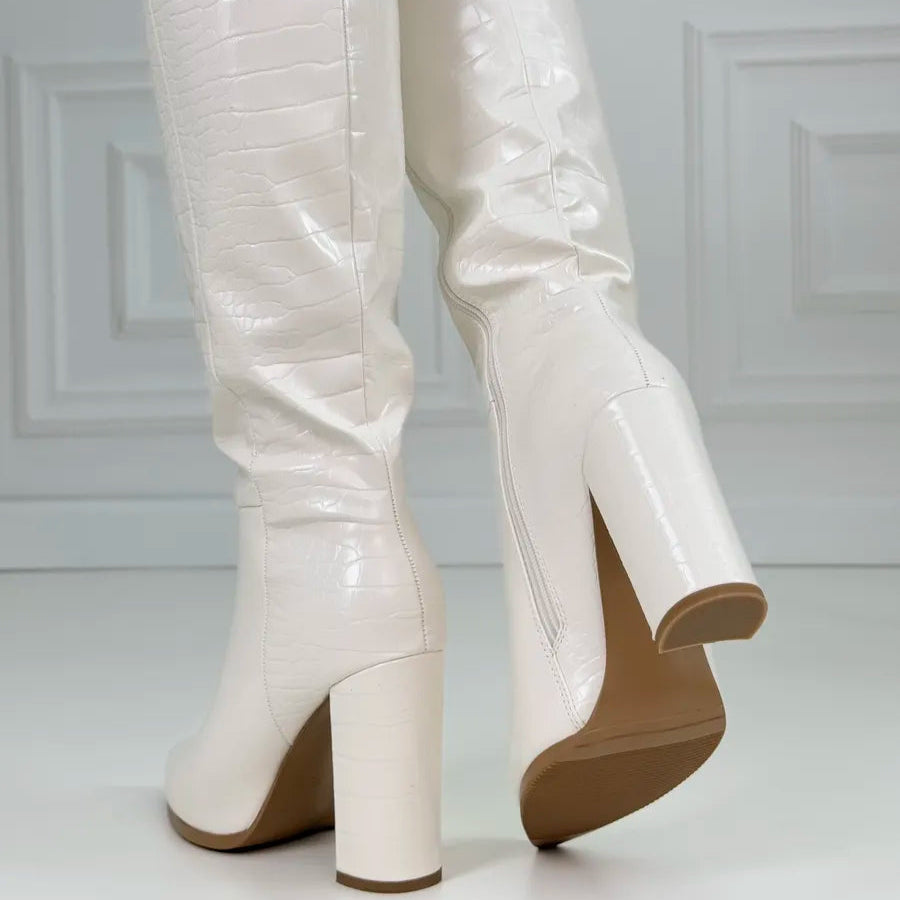 Bota Cano Alto Branca Jade