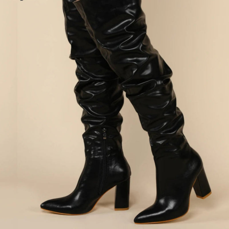 Bota Over Feminina Salto Grosso