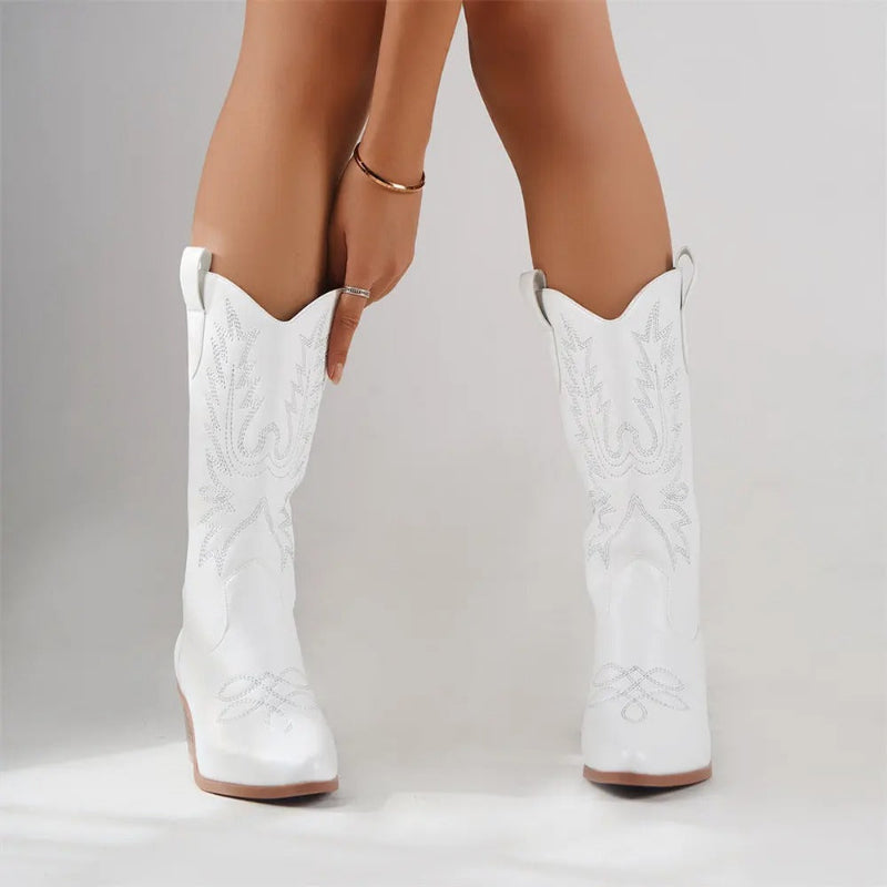 Botas Texana Feminina Branca 