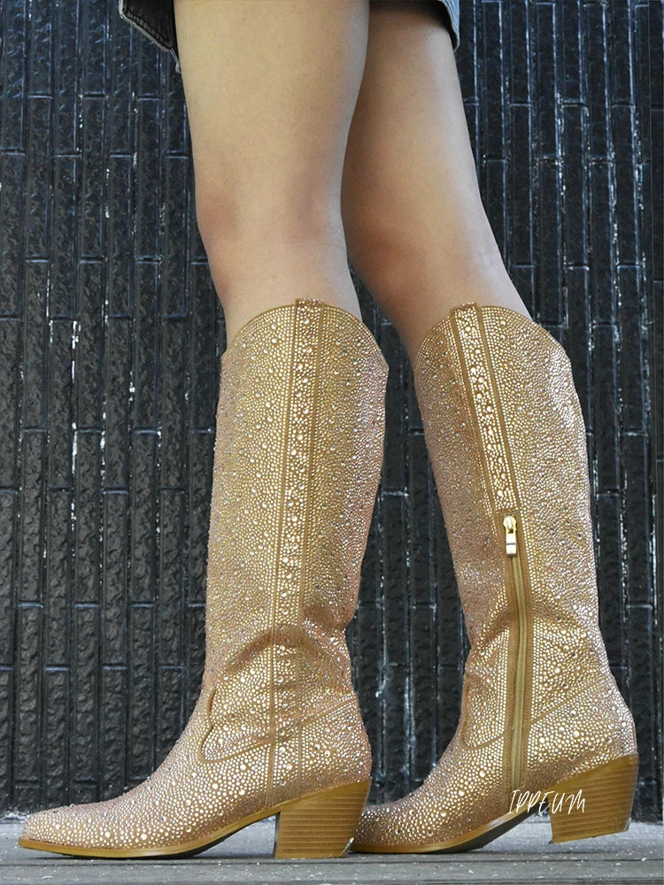 Bota Texana Feminia Houston Dourada