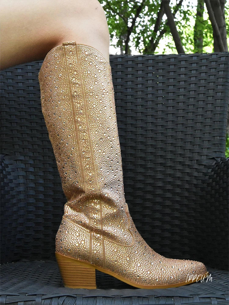Bota Texana Feminia Houston Dourada