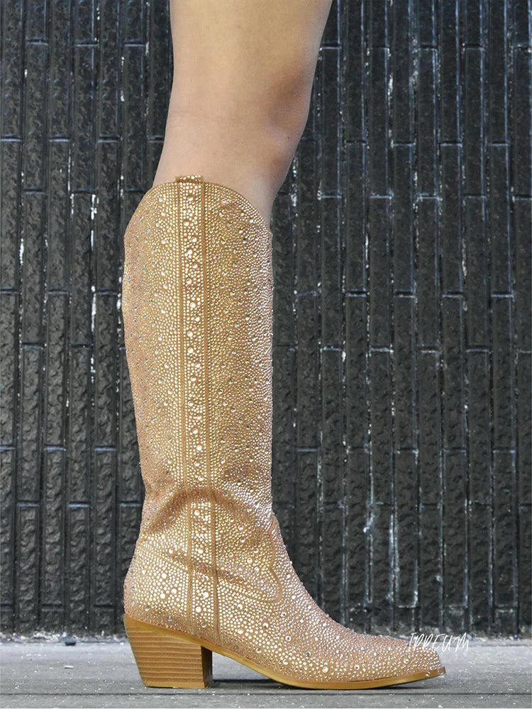Bota Texana Feminia Houston Dourada