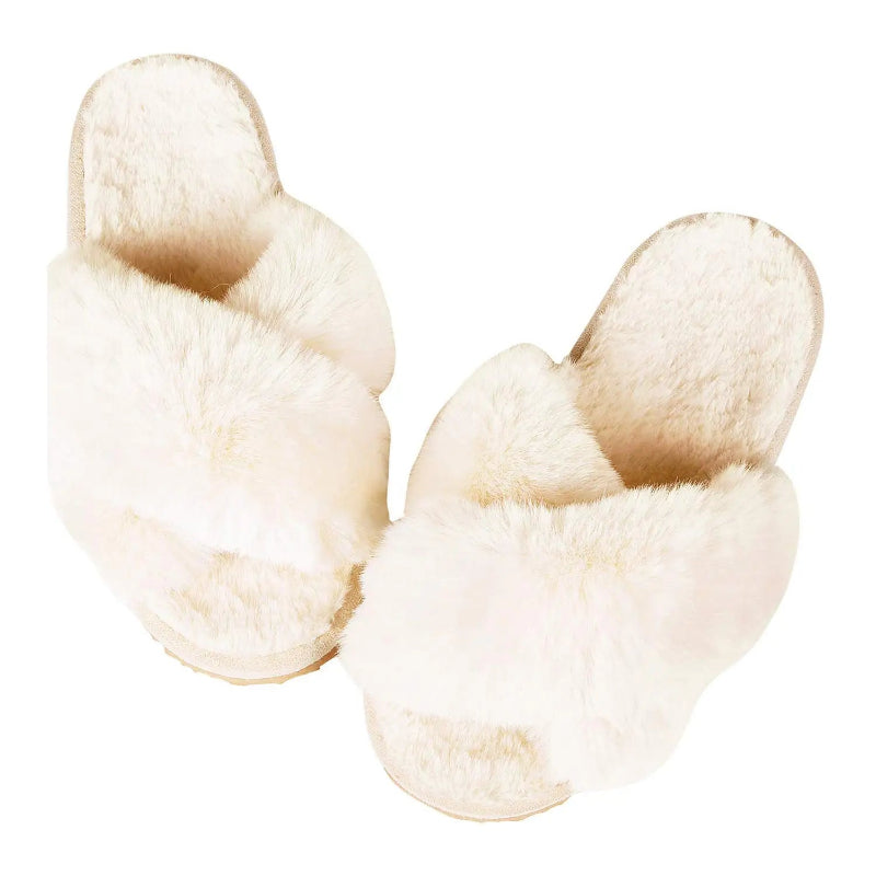 Rasteirinha Feminina Felpuda Bege